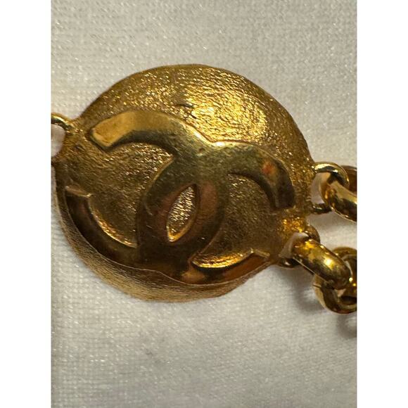 Chanel Vintage Double Strand Belt 32" with CC Medallion Anchors CoA Authentic - Picture 5 of 10